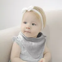 Set baveta cu doua fete din muselina cu jucarie dentitie BabyJem Gri foto