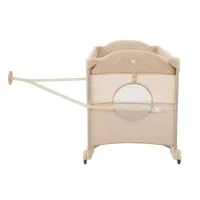 Patut pliabil cu 2 nivele KikkaBoo Milky Way Beige foto