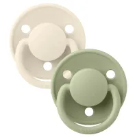 Set 2 suzete rotunde din latex BIBS De lux Ivory/Sage (0-6 luni) foto
