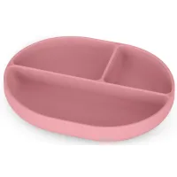Farfurie compartimentata ovala din silicon Petite&Mars Take&Match Dusty Rose foto