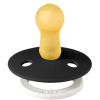 Suzeta rotunda din latex BIBS Glow Black (0-6 luni) foto