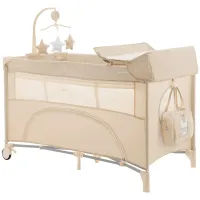 Раскладная кроватка KikkaBoo Nighty Night Beige foto