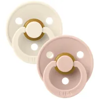 Set 2 suzete rotunde din latex BIBS Colour Ivory/Blush (18-36 luni) foto