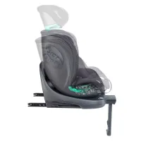 Scaun auto rotativ cu isofix BabyGo Prime Black, 40-150 cm, certificat R129 foto