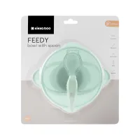 Миска с ложкой KikkaBoo Feedy Mint foto