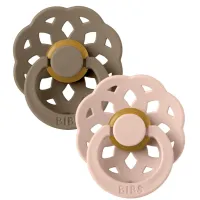 Набор из 2 круглых латексных пустышек BIBS Boheme Dark Oak/Blush (6-18 мес.) foto