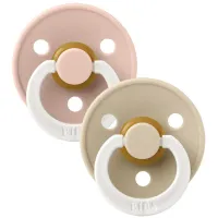 Set 2 suzete rotunde din latex BIBS Colour Glow Blush/Vanilla (0-6 luni) foto
