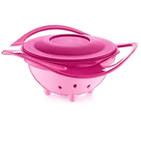 Bol multifunctional cu capac si rotire 360 grade BabyJem Amazing Bowl Roz foto