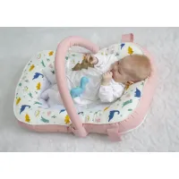 Saltea multifunctionala BabyJem Sit and Play Roz cu bara de jucarii foto
