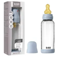 Biberon din sticla anticolici BIBS Baby Blue cu tetina din latex 3+ luni, 240 ml foto