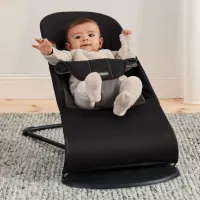 Кресло-шезлонг BabyBjorn Balance Soft Black/Dark Gray, хлопок foto