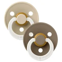 Set 2 suzete rotunde din latex fosforescente BIBS Colour Glow Vanilla/Dark Oak (0-6 luni) foto