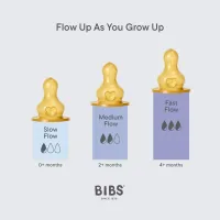 Set BIBS Grow & Flow Ivory (2 biberoane cu tetine din latex - flux incet, mediu si rapid) foto