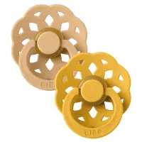 Набор из 2 круглых латексных пустышек BIBS Boheme Desert Sand/Honey Bee (6-18 мес.) foto