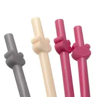 Набор из 4 многоразовых силиконовых соломинок BabyJem Pink foto
