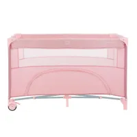 Patut pliabil cu 2 nivele KikkaBoo Nighty Night Pink foto