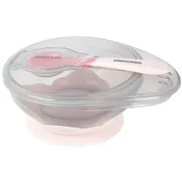 Castron cu ventuza si lingura KikkaBoo Pink, 250 ml foto