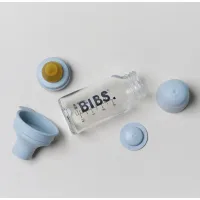 Стеклянная бутылочка BIBS Baby Blue с латексной соской 0+ месяцев, 110 мл foto
