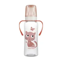 canpol 11/845 Бутылочка с ручкой "happy animals" 250мл. (12+)