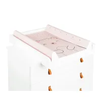 Saltea pentru infasat moale KikkaBoo Bear with me Pink, 80x50 cm foto