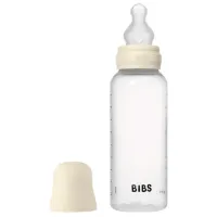 Пластиковая антиколиковая бутылочка BIBS Ivory с силиконовой соской 3+ мес, 270 мл foto
