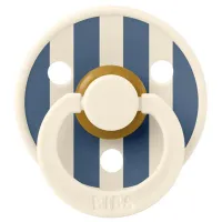 Suzeta rotunda din latex BIBS Studio Colour Block - Ivory Steel Blue (0-6 luni) foto