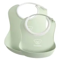 Set 2 bavete BabyBjorn Baby Feeding Set Powder Green foto