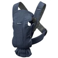 Marsupiu anatomic BabyBjorn Mini Navy Blue cu pozitii multiple de purtare, 3D Mesh foto