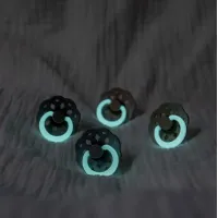Набор из 2 круглых латексных пустышек BIBS Boheme Glow Sage/Cloud (0-6 мес.) foto