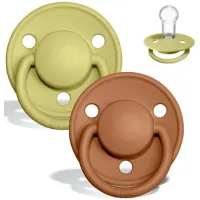 Set 2 suzete rotunde din silicon BIBS De lux Meadow/Earth (0-36 luni) foto