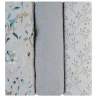 Pelinci de muselina KikkaBoo Dreamy Fields Grey, 75x75 cm, 3 buc. foto