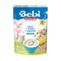 bebi premium Каша молочная 7 злаков с черникой (6+) 200 гр.