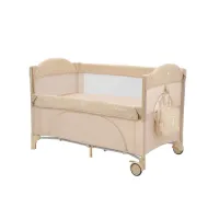 Patut pliabil cu 2 nivele KikkaBoo Milky Way Beige foto