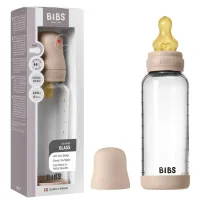 Biberon din sticla anticolici BIBS Blush cu tetina din latex 3+ luni, 240 ml foto