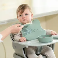 Силиконовый нагрудник KikkaBoo Platinum Flora Sage foto