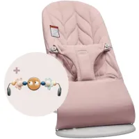 Кресло-шезлонг BabyBjorn Bliss Dusty Pink, хлопок с развивающий игрушкой foto