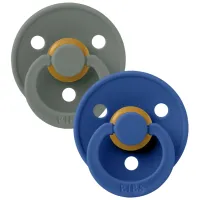 Set 2 suzete rotunde din latex BIBS Colour Pine/Cornflower (0-6 luni) foto
