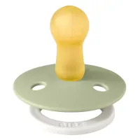 Set 2 suzete rotunde din latex fosforescente BIBS Colour Glow Sage/Cloud (6-18 luni) foto