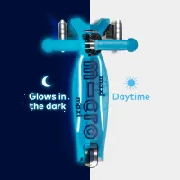 Trotineta Micro Maxi Deluxe Glow LED Plus Crystal Blue foto