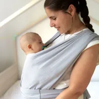 Sistem de purtare wrap elastic pentru bebelusi BabyJem Gri foto
