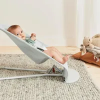Кресло-шезлонг BabyBjorn Balance Soft Silver/White, Mesh foto