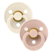 Set 2 suzete rotunde din latex BIBS Colour Ivory/Blush (0-6 luni) foto