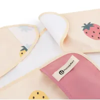 Baveta impermeabila cu maneci Petite&Mars Ben Beige Strawberries foto