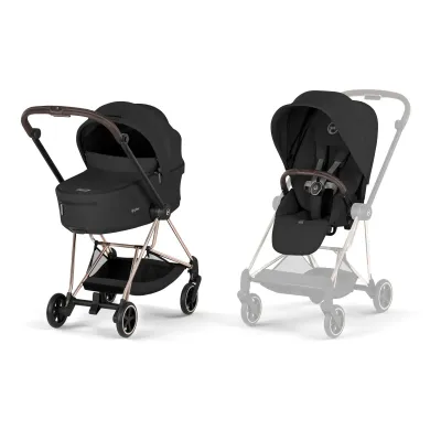 Carucior Cybex Mios 2 in 1 editia Platinum 2026 Sepia Black cadru rose gold