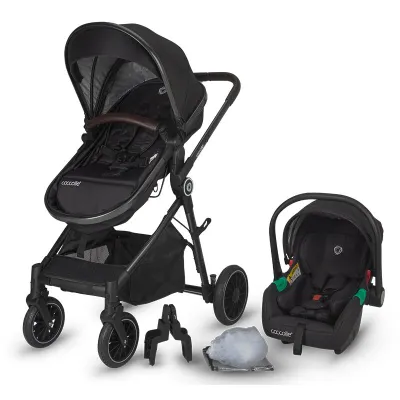 Коляска 3 в 1 с трансформируемой люлькой Coccolle Ago – Diamond Black