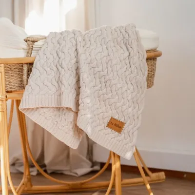La Millou Вязаное одеяло 100% MERINO WARM — STONED SAND