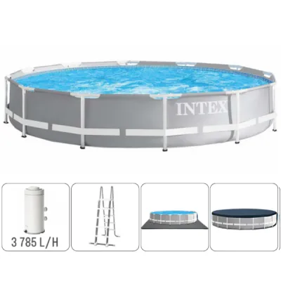 INTEX Бассейн PRISM FRAME PREMIUM 457х107см, 14614Л, металлический каркас, с фильтрующим насосом – Цена, Отзывы и Покупка Онлайн