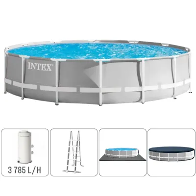 INTEX Бассейн PRISM FRAME PREMIUM 427×107см, 12706Л, металлический каркас, с фильтрующим насосом – Цена, Отзывы и Покупка Онлайн