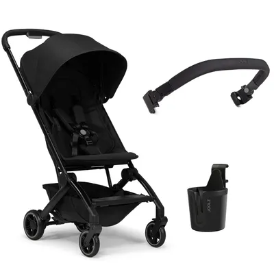 Pachet promoțional - Cărucior Joolz Aer+ cu bară pliabilă și suport de pahar incluse, Space Black