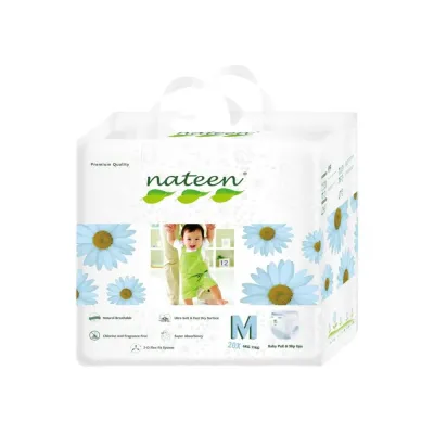 Подгузники-трусики для малышей Nateen Premium Eco №3, 6–11 кг, 20 шт, сверхвпитывающие, экологичные.